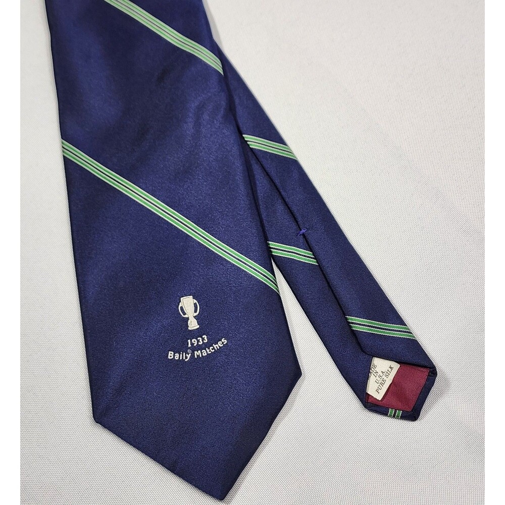 Vintage Baily Matches 1933 London Cambridge Apparel Baltimore Silk Tie USA Made